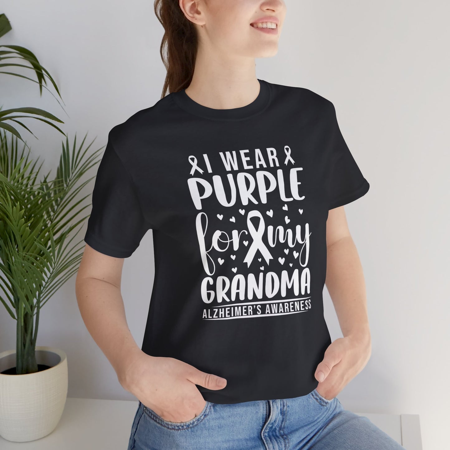 I Wear PURPLE For My Grandma, Unisex Short Sleeve Tee