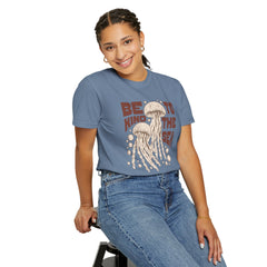 Jelly Fish, Be Kind To The Sea -  Graphic Unisex Garment-Dyed T-shirt