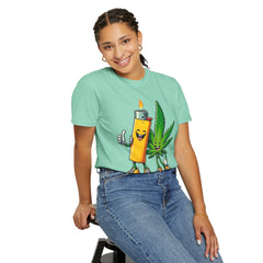 Vintage 'Lighter & Weed' Graphic T-Shirt — Relaxed Stoner/Cannabis Tee