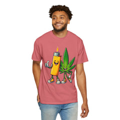 Vintage 'Lighter & Weed' Graphic T-Shirt — Relaxed Stoner/Cannabis Tee