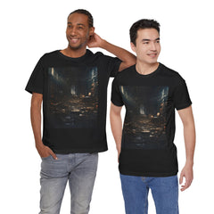 Abandoned Library Photo Tee — Dark Urban Gothic Bookstore Scene T-Shirt