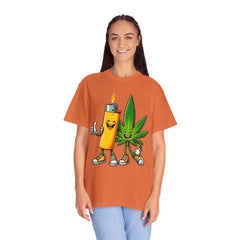 Vintage 'Lighter & Weed' Graphic T-Shirt — Relaxed Stoner/Cannabis Tee