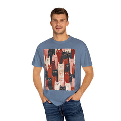 Cute Cat Print Unisex Garment-Dyed T-Shirt - Comfort Colors Soft Perfect for Animal Lovers and Casual Days