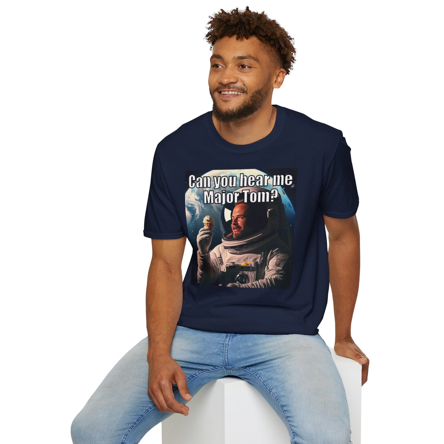 Astronaut Major Tom Eating an Ice Cream Cone, Soft Style T Shirt