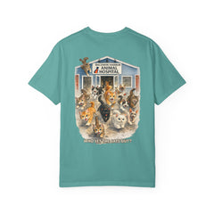 Front Logo Back Graphic Baldwin Harbor Animal Hospital "Who Let the Cats Out?" T Shirt