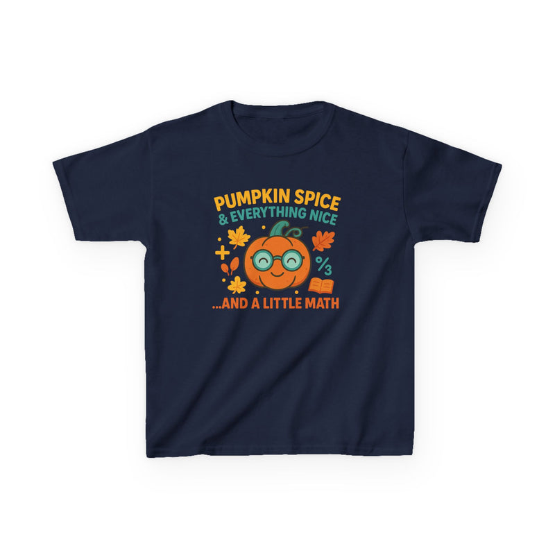 Kids Pumpkin Spice & Math Tee, Perfect for Fall, Halloween Fun, Back to School, Cute Gift for Students, Autumn Fashion