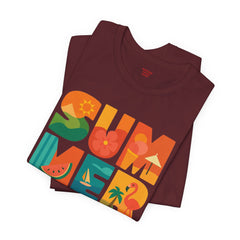 Summer Graphic Tee — Colorful Tropical "SUMMER" Typography T-Shirt