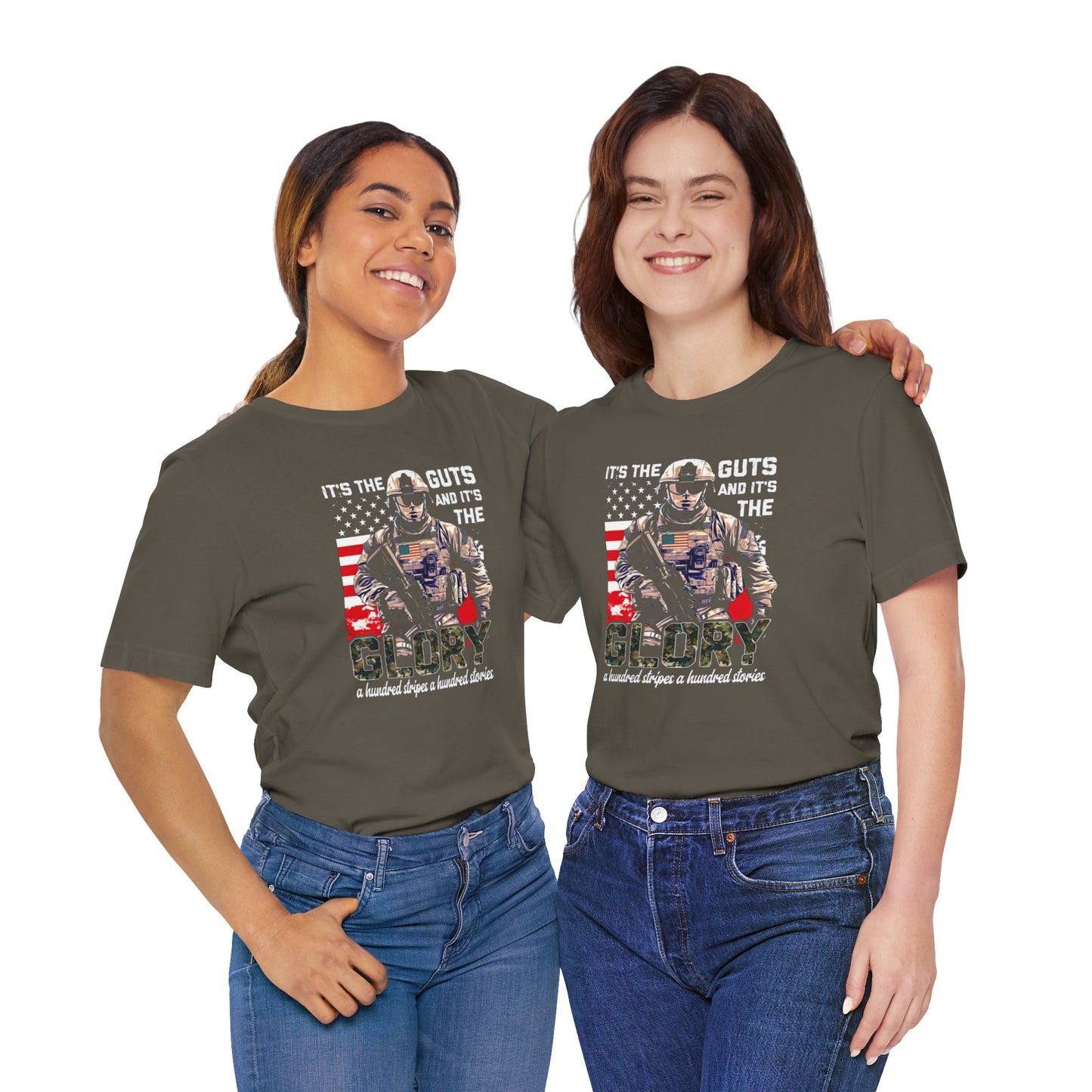 Patrotic American Soldier, Its The Guts And The Glory, Unisex Jersey Short Sleeve Tee