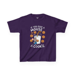 Kids Heavy Cotton™ Tee - "If You Give a Mouse a Cookie" - Fun Cartoon Shirt for Young Readers