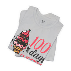 100 Days of School Unisex Tee | Elementary School, Ice Cream, Teacher Apparel