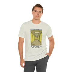 Do Not Question The Hallway T-Shirt — Retro Yellow Corridor Graphic Tee