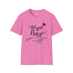 Blessed Nurse - Unisex Softstyle T-Shirt | Nurse Awareness, Medical Wear, Gift For Her, Scrubs Tee, Medical Staff Gift, Registered Nurse, RN
