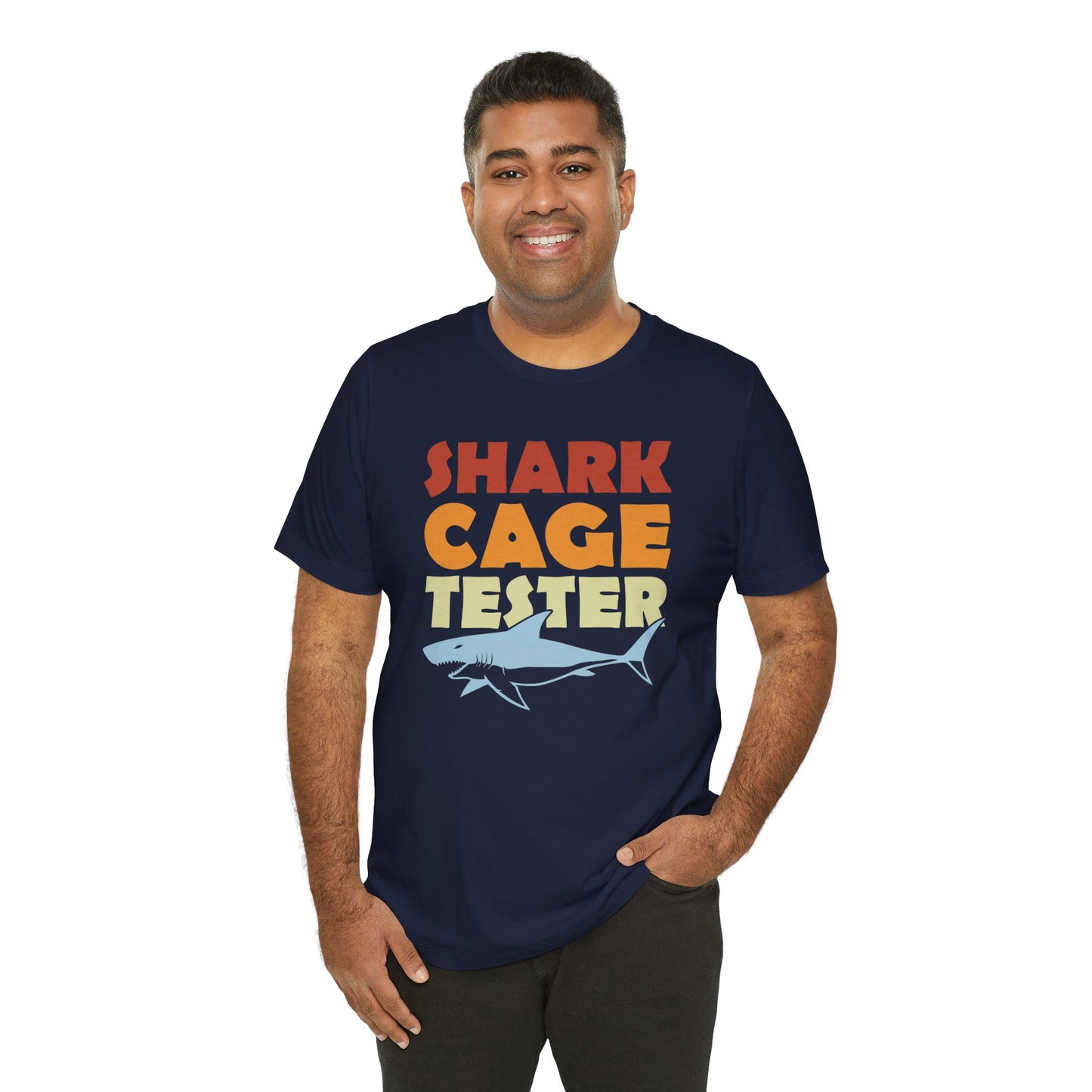 SHARK CAGE TESTER - Graphic Unisex Short Sleeve Tee