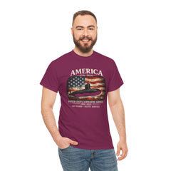 America 250th Submarine 125th Flag T-Shirt — Vintage USA Military Tee