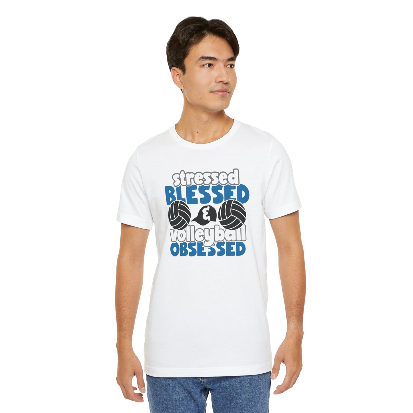 Stressed Blessed Volleyball Obsessed Shirt,Unisex Tee,graphic t shirt,gift for her,gift for him,volleyball team,playergift,fangift,Coachgift