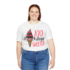 100 Days of School Unisex Tee | Elementary School, Ice Cream, Teacher Apparel