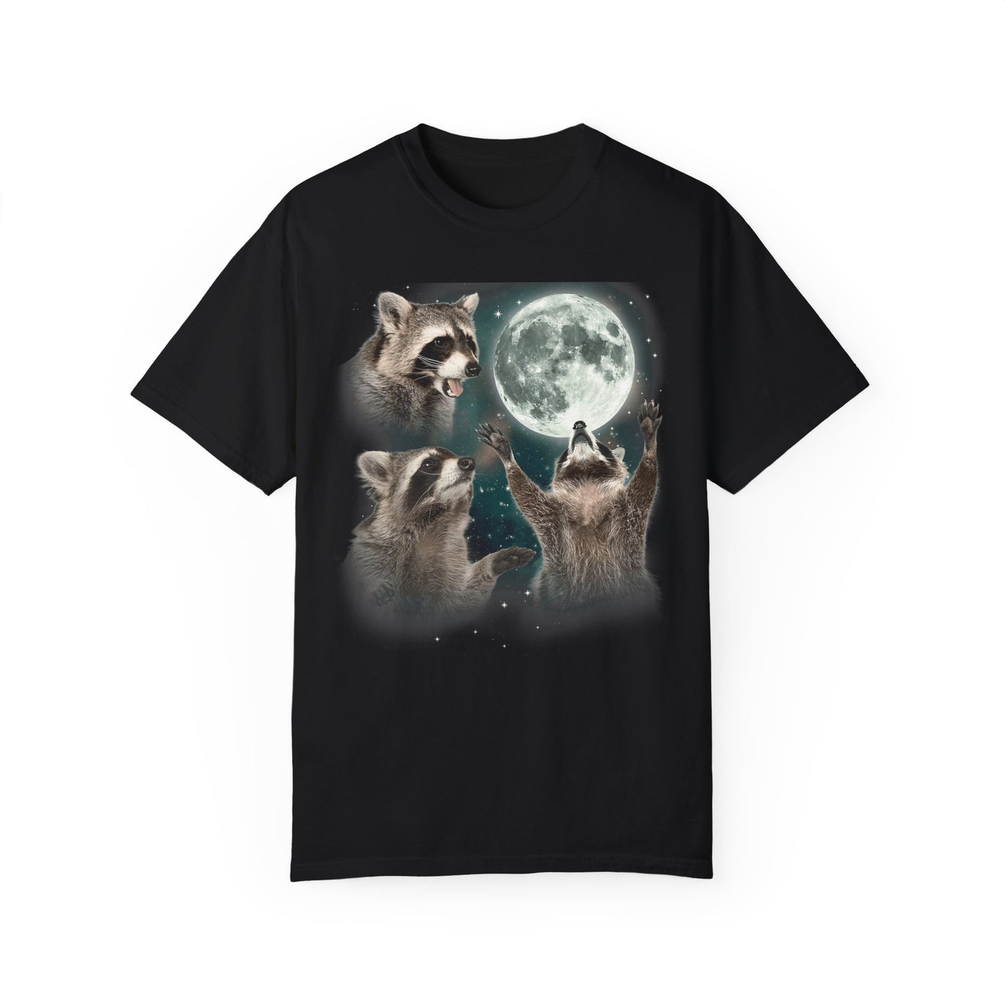 Three Raccoons and the Moon Vintage Style Graphic Tee