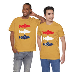 Patriotic Trout T-Shirt — Red White & Blue Fish Tee