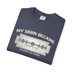 My SSBN Became Razor Blades Graphic Vintage Submarine Veteran Tee