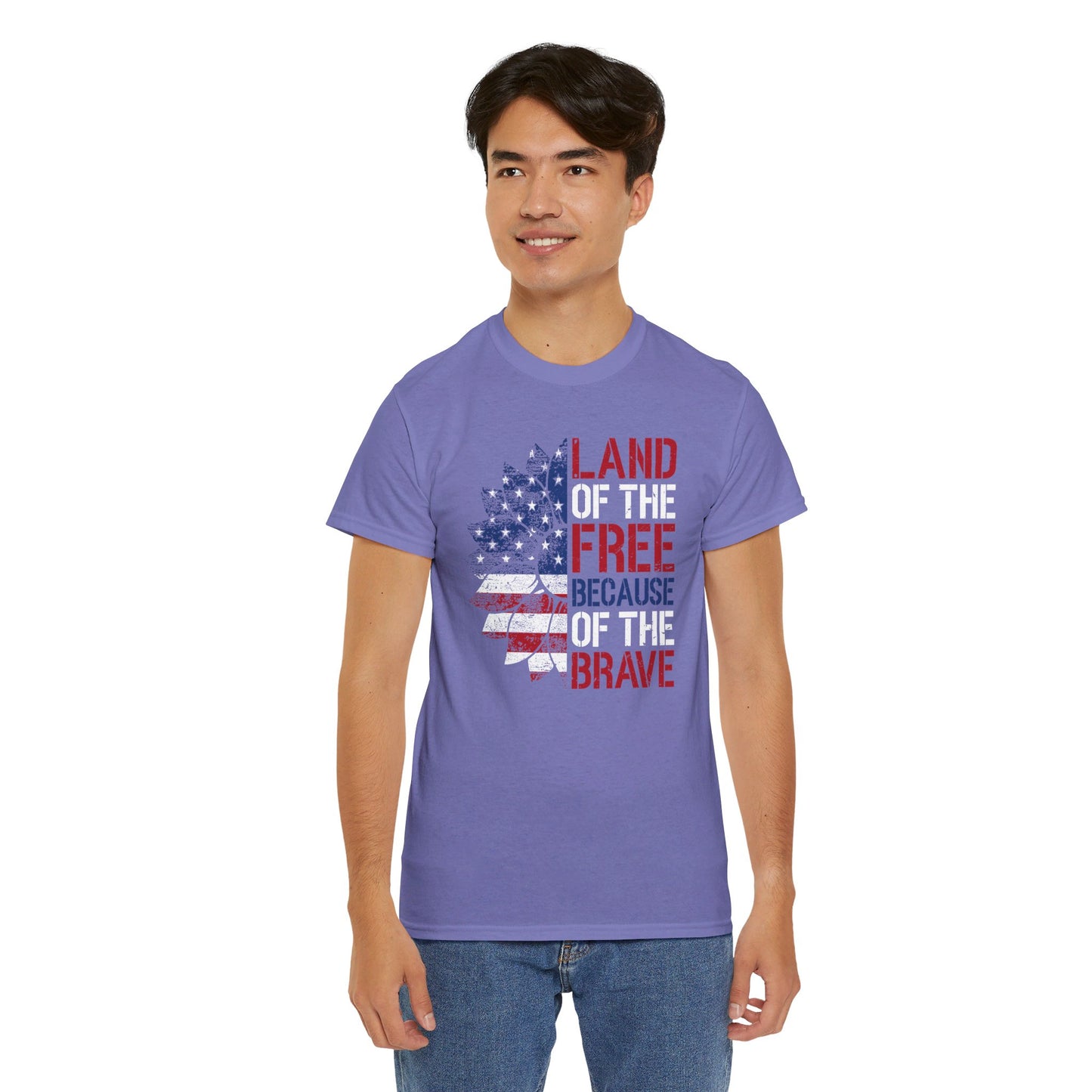 Land Of The Free Because Of The Brave - Unisex Cotton Tee