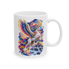 Colorful Feather Wings Unicorn Ceramic Mug | 11oz 15oz