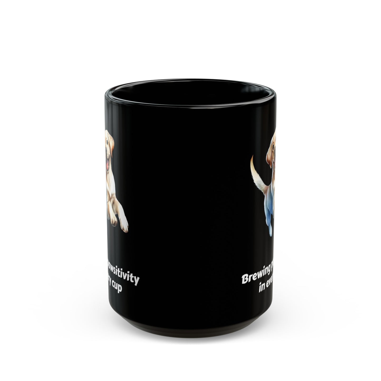 Golden Retriever Black Mug (11oz, 15oz), Brewing Pawsitivity In Every Cup