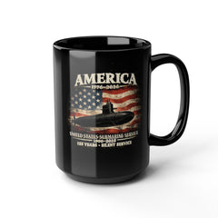 125th Submarine Service Coffee Mug — America 1776–2026 250th Anniversary Tribute (Black)