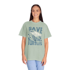 Sea Turtles, Save The Turtles -  Graphic Unisex Garment-Dyed T-shirt