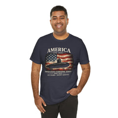 America 250th Submarine 125th Flag T-Shirt — Vintage USA Military Tee