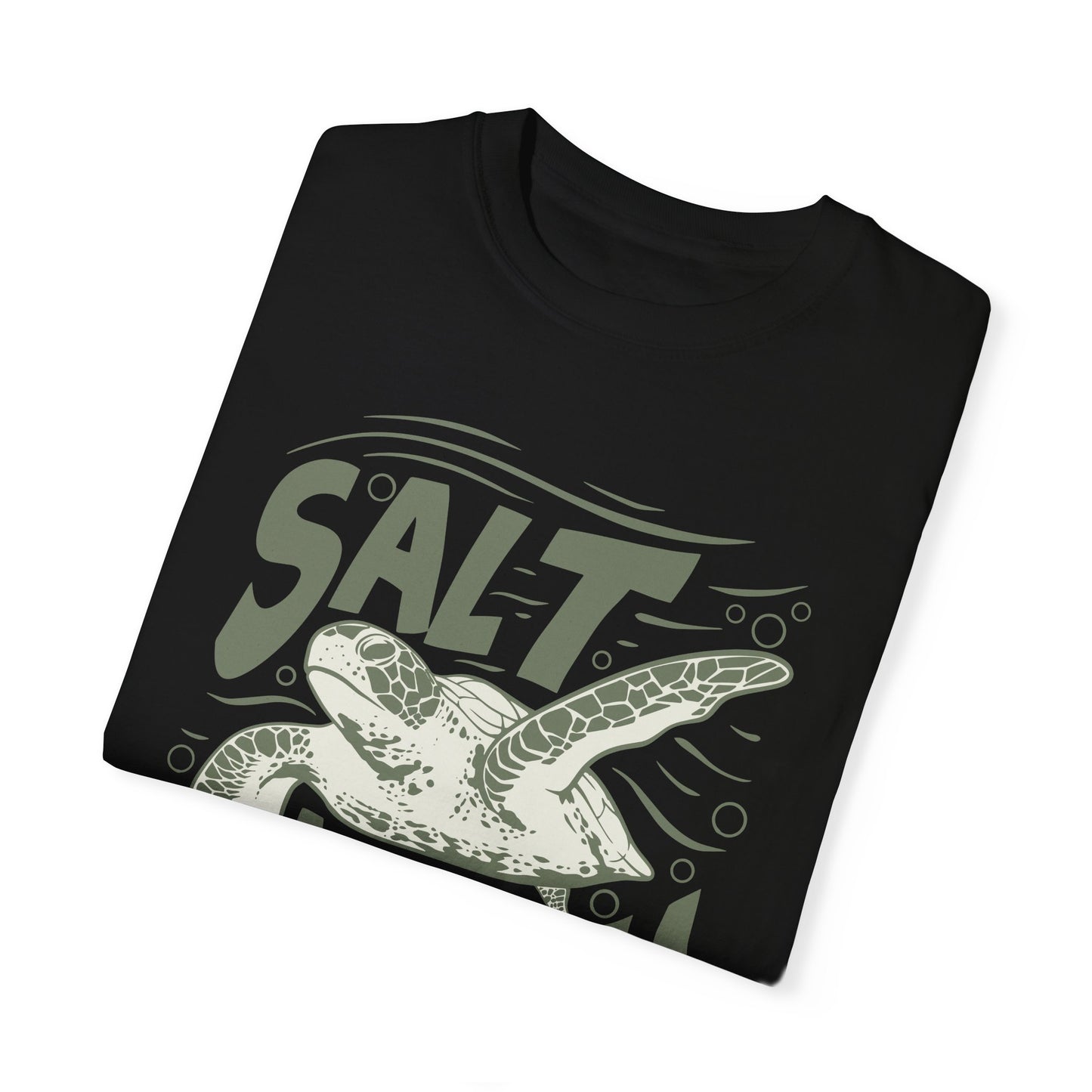 Sea Turtle, Salt And Sea -  Graphic Unisex Garment-Dyed T-shirt