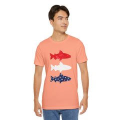 Patriotic Trout T-Shirt — Red White & Blue Fish Tee