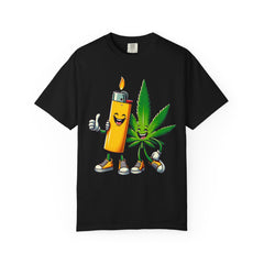 Vintage 'Lighter & Weed' Graphic T-Shirt — Relaxed Stoner/Cannabis Tee