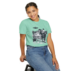 UFO Meets Cowboy Vintage Graphic T-Shirt — Retro Western Alien Tee