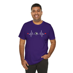 Billards Heart Beat Eight Ball Graphic - Unisex Jersey Short Sleeve Tee