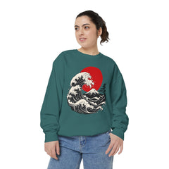 Japanese Wave and Red Sun Comfort Colors Sweatshirt