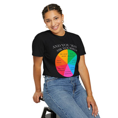 Motivational Talking Head Unisex Garment-Dyed T-Shirt - "And You May Ask Yourself"