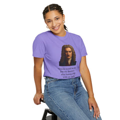 Isaac Newton Quote T-Shirt — "Gravity wasn't my idea" Scientific Humor Tee