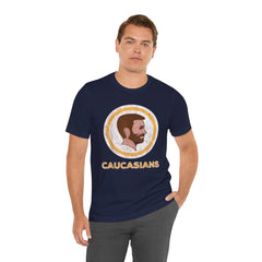 Bearded Graphic Tee - Funny Caucasians Satire Head Shot Unisex Jersey Short Sleeve Tee