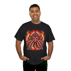 Fiery Fire Kraken - Graphic Unisex Heavy Cotton Tee