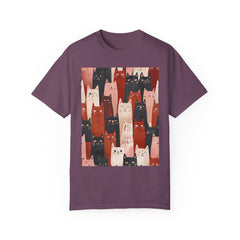 Cute Cat Print Unisex Garment-Dyed T-Shirt - Comfort Colors Soft Perfect for Animal Lovers and Casual Days