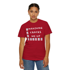 Mahjong Cracks Me Up, Comfort Colors 1717, Funny Graphic Tee, Unisex Garment-Dyed T-shirt, gift for mahjong player, mahjong lover gift, casual wear tee, humorous t-shirt, novelty mahjong shirt