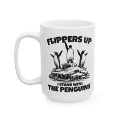 Funny Ceramic Mug - "Flipping the Penguins" - Perfect Gift for Bird Lovers