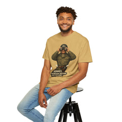 Graphic T-Shirt — Vintage WWII General George Patton Binoculars Design with "Rommel You Magnificent Bastard" Text