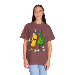 Vintage 'Lighter & Weed' Graphic T-Shirt — Relaxed Stoner/Cannabis Tee