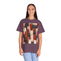 Cute Cat Print Unisex Garment-Dyed T-Shirt - Comfort Colors Soft Perfect for Animal Lovers and Casual Days