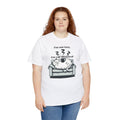 I'm not lazy, I'm cat-ffeinated! Plump Cat on a Sofa - Unisex Heavy Cotton Tee