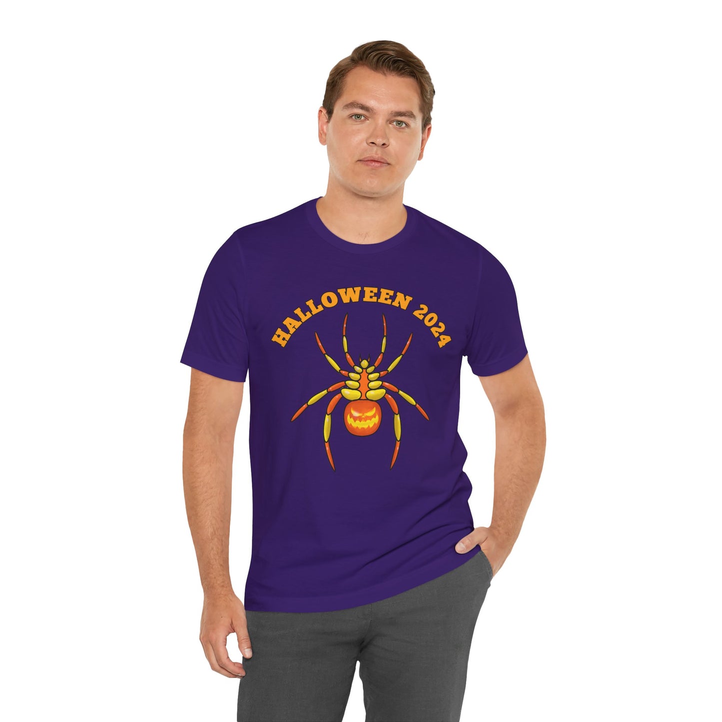 Halloween 2024 Pumpkin Spider - Graphic Unisex Jersey Short Sleeve Tee