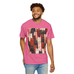 Cute Cat Print Unisex Garment-Dyed T-Shirt - Comfort Colors Soft Perfect for Animal Lovers and Casual Days