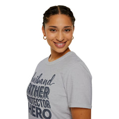 Husband Father Protector Hero Unisex Softstyle T-Shirt