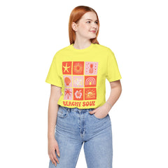 Beachy Soul Unisex Jersey Tee - Perfect Summer Vibes, Casual Wear, Gift for Beach Lovers, Vacation Outfit, Relaxed Style